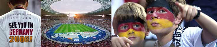 Imgenes de hinchas alemanes y del Estadio Olympia de Berln
